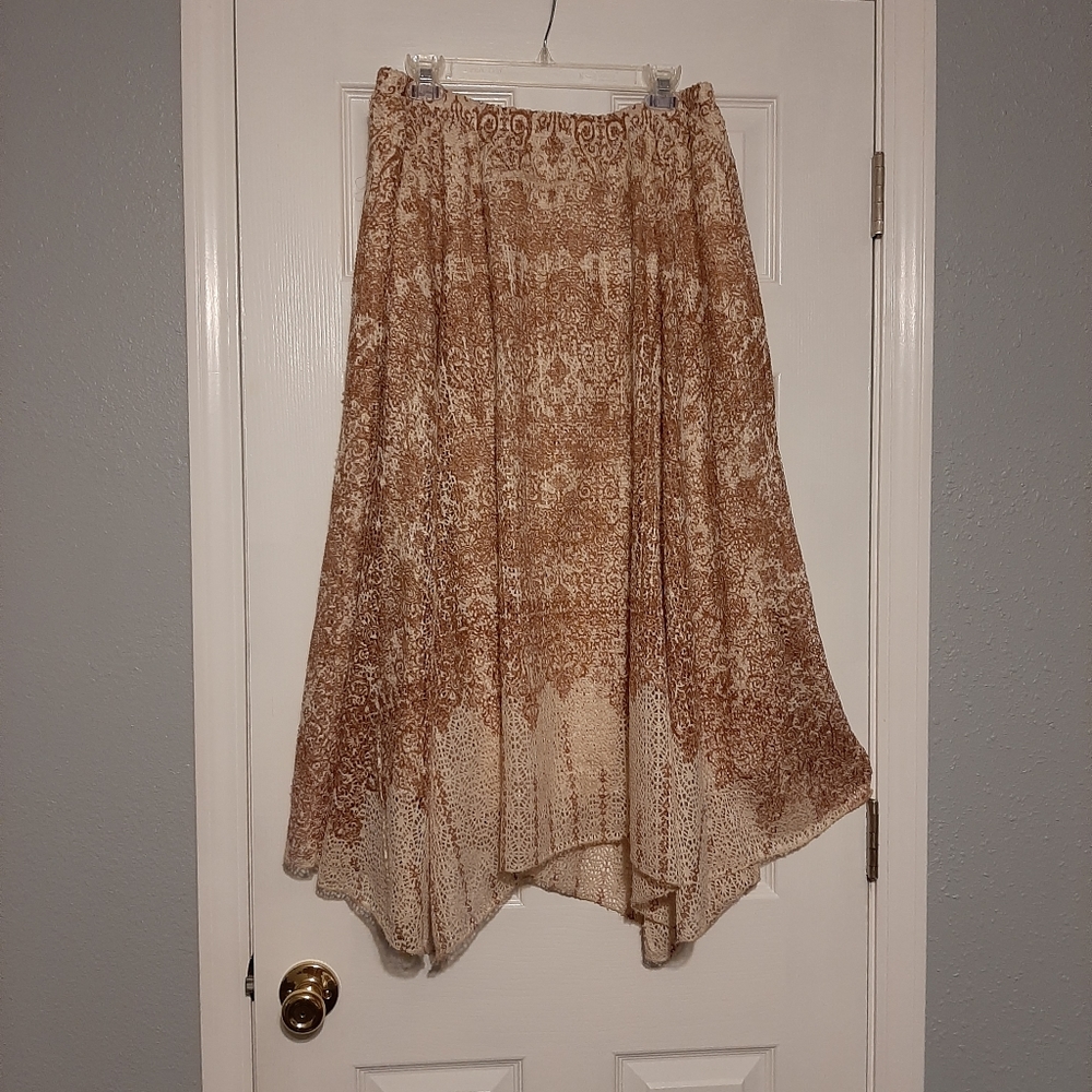 🛍 Reba Long Skirst Tan & Cream Soft Size XL